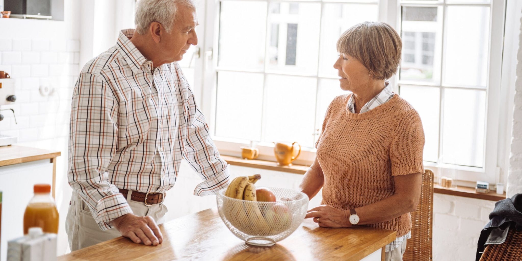 senior adult talking in the kitchen 

++note for the inspector++
No property release given during the lapse